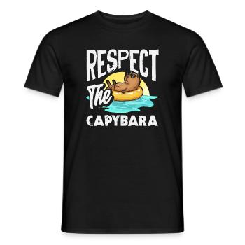Respect pour les capybaras Animal mignon et drôle - T-shirt homme - noir - Devant - AI Model Male 178 light (178cm)