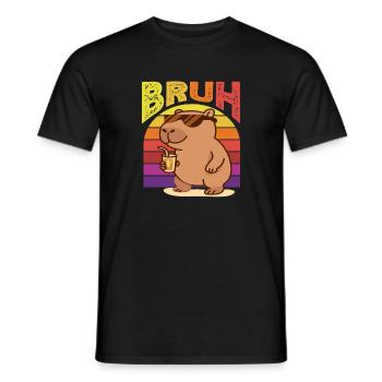 Bruh Capybaras, lunettes de soleil mignonnes et drôles - T-shirt homme - noir - Devant - AI Model Male 178 light (178cm)