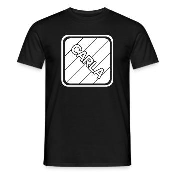 First name Carla - Men's T-Shirt - black - Front - AI Model Male 178 light (178cm)