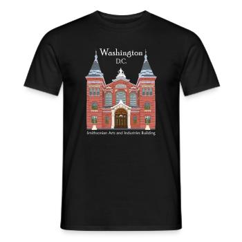 Washington DC., Handzeichnung Museum - Männer T-Shirt - Schwarz - Vorne - AI Model Male 178 light (178cm)