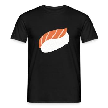 Salmon Nigiri Minimal-Illustrationsdruck - Männer T-Shirt - Schwarz - Vorne - AI Model Male 178 light (178cm)