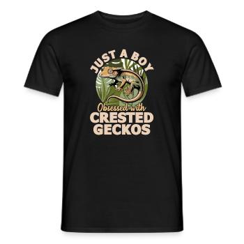 Funny Reptile Crested Gecko - Men's T-Shirt - black - Front - AI Model Male 178 light (178cm)