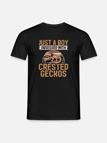 Funny Reptile Crested Gecko - Men's T-Shirt - black
