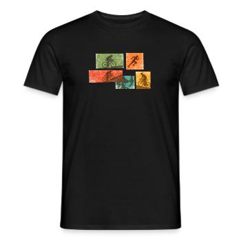 Bike Collage: Strength and Rhythm - Men's T-Shirt - black - Front - AI Model Male 178 light (178cm)