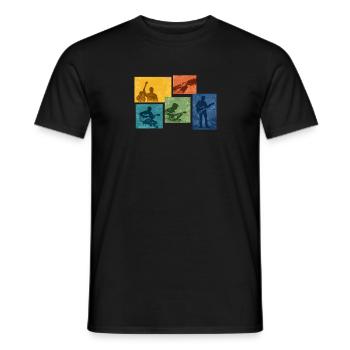 Grunge Gitarren Silhouette - Männer T-Shirt - Schwarz - Vorne - AI Model Male 178 light (178cm)