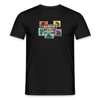 Roofer Saying Retro Collage - Men's T-Shirt - black - Front - AI Model Male 178 light (178cm)