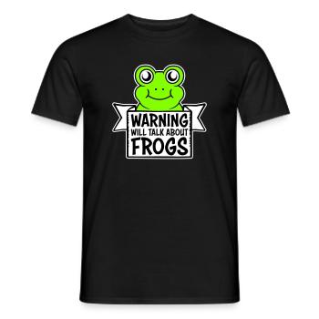 Avertissement : parlera des grenouilles, grenouille, animal drôle. - T-shirt homme - noir - Devant - AI Model Male 178 light (178cm)