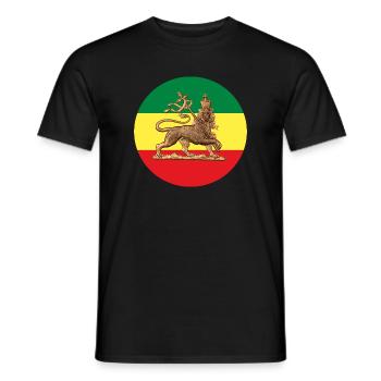 Lion of Judah Rasta Reggae Roots Jah Rastafari - Men's T-Shirt - black - Front - AI Model Male 178 light (178cm)