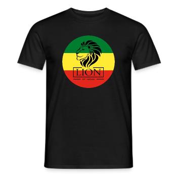 Lion of Judah Haile Selassie I Jah Rastafari Rasta - Men's T-Shirt - black - Front - AI Model Male 178 light (178cm)