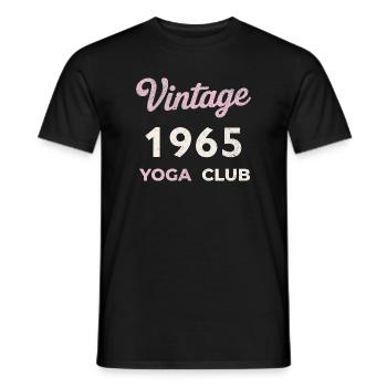 Vintage 1965 Yoga Club Retro Birth Year Vintage - Men's T-Shirt - black - Front - AI Model Male 178 light (178cm)