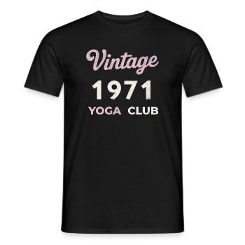 Vintage 1971 Yoga Club Retro Birth Year Vintage - Men's T-Shirt - black - Front - AI Model Male 178 light (178cm)