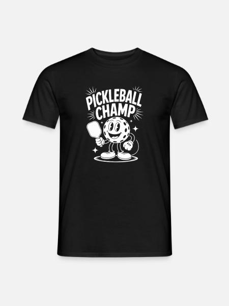Pickleball Champion Cartoon - Men's T-Shirt - black