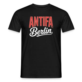 Antifa Berlin - T-shirt antifasciste - T-shirt homme - noir - Devant - AI Model Male 178 light (178cm)