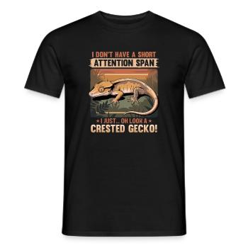 Funny Reptile Crested Gecko - Men's T-Shirt - black - Front - AI Model Male 178 light (178cm)