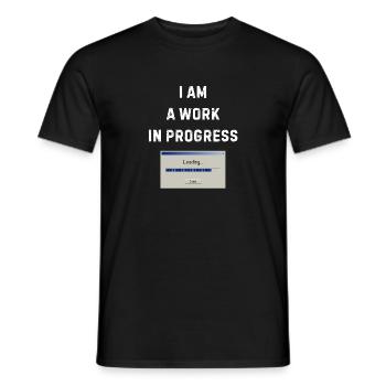 Work in progress – Loading bar - Travail bureau - T-shirt homme - noir - Devant - AI Model Male 178 light (178cm)