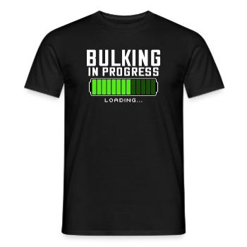 Bulking in Progress Fitness GYM Bodybuilding - Men's T-Shirt - black - Front - AI Model Male 178 light (178cm)