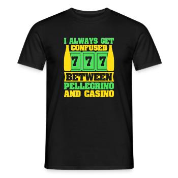Gambling Fan Confused Between Pellegrino & Casino - Männer T-Shirt - Schwarz - Vorne - AI Model Male 178 light (178cm)
