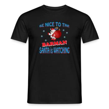 SANTA BARMAN - Männer T-Shirt - Schwarz - Vorne - AI Model Male 178 light (178cm)