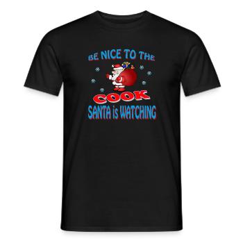 SANTA COOK - Männer T-Shirt - Schwarz - Vorne - AI Model Male 178 light (178cm)