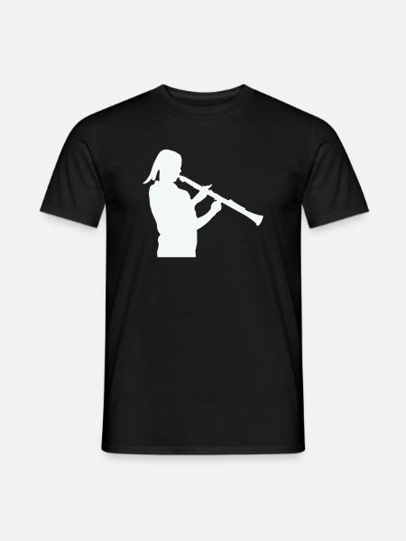 Silhouette with clarinet - Men's T-Shirt - black