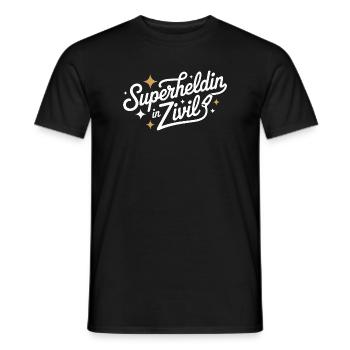 Super-héroïne en costume de super-héros civil - T-shirt homme - noir - Devant - AI Model Male 178 light (178cm)