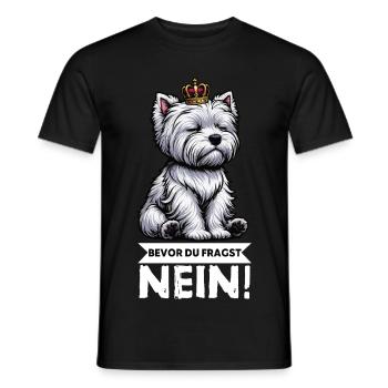 Avant que vous ne demandiez, pas de Westie Westland Terrier - T-shirt homme - noir - Devant - AI Model Male 178 light (178cm)