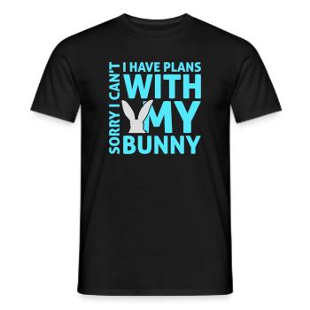 Sorry I Can't I Have Plans With My Bunny Hase Logo - Männer T-Shirt - Schwarz - Vorne - AI Model Male 178 light (178cm)