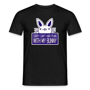 Sorry I Can't I Have Plans With My Bunny Hase Logo - Männer T-Shirt - Schwarz - Vorne - AI Model Male 178 light (178cm)