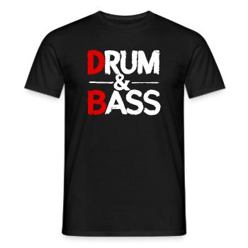 Drum & Bass / Rum & Ass Distressed - T-shirt homme - noir - Devant - AI Model Male 178 light (178cm)