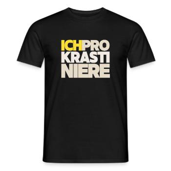 Prokrastinieren Block Typo Collage - Männer T-Shirt - Schwarz - Vorne - AI Model Male 178 light (178cm)
