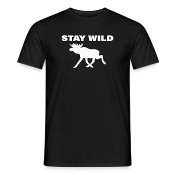stay wild - Men's T-Shirt - black - Front - AI Model Male 178 light (178cm)