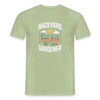 Backyard Gardener Garden Gardener - Men's T-Shirt - sage - Front - AI Model Male 178 light (178cm)
