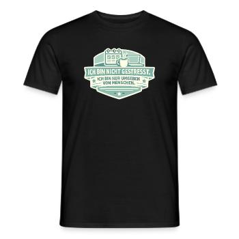 Not stressed Surrounded by people - Men's T-Shirt - black - Front - AI Model Male 178 light (178cm)