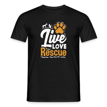 Foster Adopt Volunteer Live Love Animal Rescue - Men's T-Shirt - black - Front - AI Model Male 178 light (178cm)