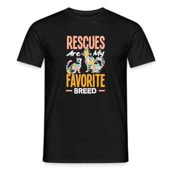 Rescue animals are my favorite breed - Men's T-Shirt - black - Front - AI Model Male 178 light (178cm)