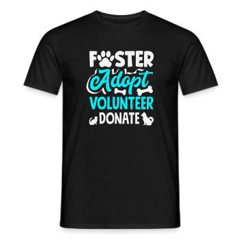 Foster Adopt Volunteer Animal Rescue Shelter - Men's T-Shirt - black - Front - AI Model Male 178 light (178cm)