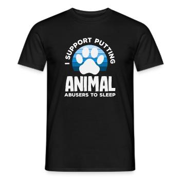 I support the euthanasia of animal abusers - Men's T-Shirt - black - Front - AI Model Male 178 light (178cm)