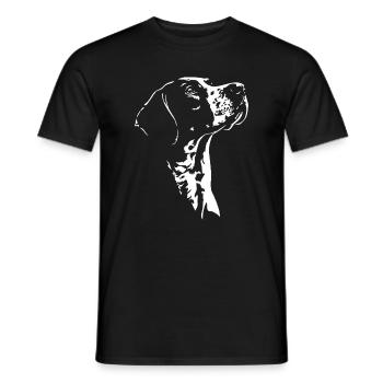 Chiens de chasse à silhouette pointer anglais Wilsigns - T-shirt homme - noir - Devant - AI Model Male 178 light (178cm)