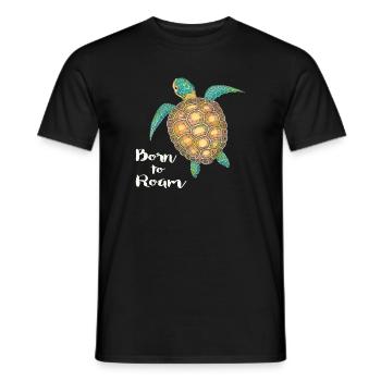 Sea Turtle Born to roam - Men's T-Shirt - black - Front - AI Model Male 178 light (178cm)