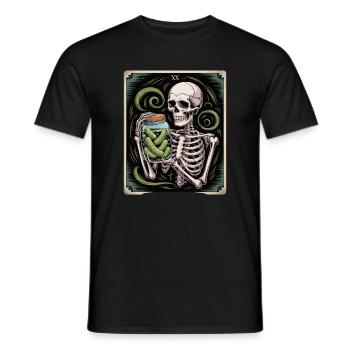 Carte de tarot XX squelette avec pot de cornichons - T-shirt homme - noir - Devant - AI Model Male 178 light (178cm)