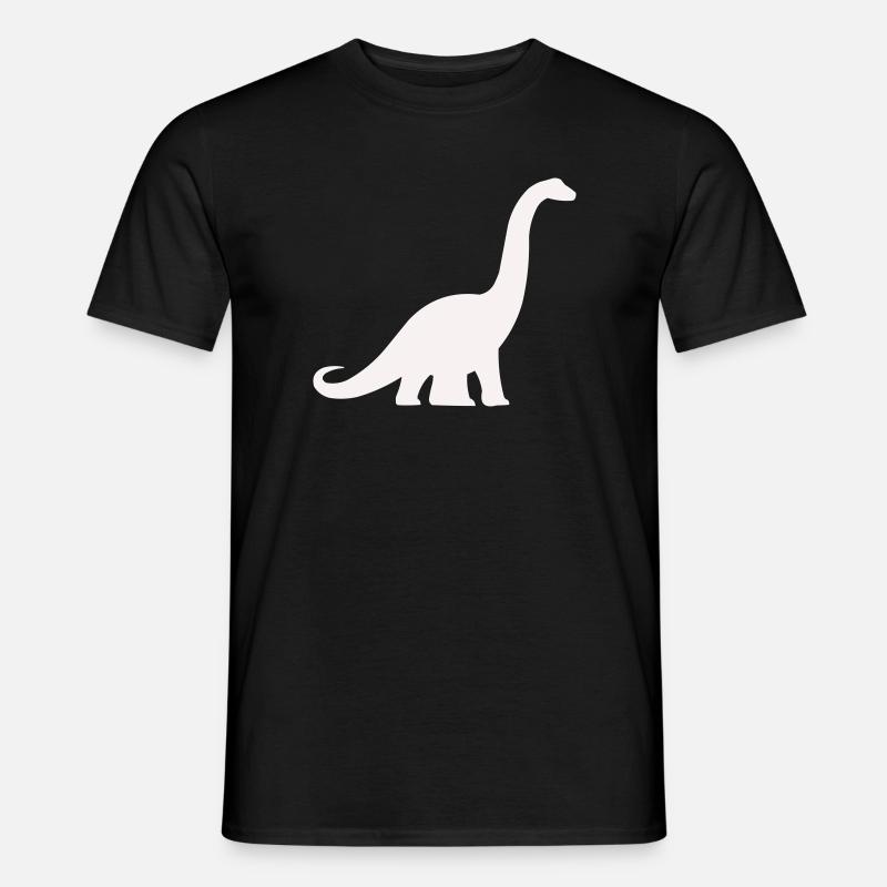 Dino silhuet med lang hals - Mænd T-shirt - sort