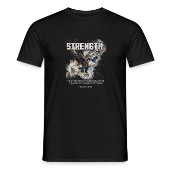 Strength Eagle Faith Isaiah 40 29 Courage - Men's T-Shirt - black - Front - AI Model Male 178 light (178cm)