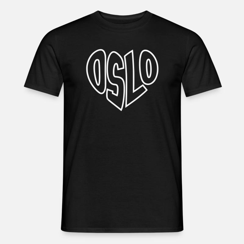 Oslo, Norway Geometric Calligraphy - Men’s T-shirt - black