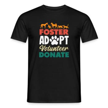Foster Adopt Volunteer Animal Rescue Shelter - Men's T-Shirt - black - Front - AI Model Male 178 light (178cm)