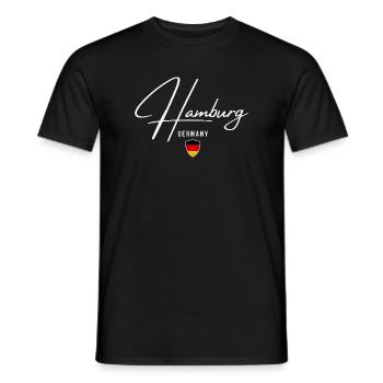 Hambourg, Allemagne, design élégant Hambourg - T-shirt homme - noir - Devant - AI Model Male 178 light (178cm)