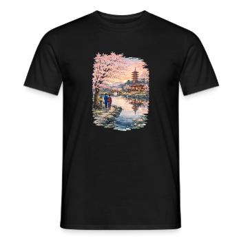 Traditioneller Japanischer Kirschblüten - Männer T-Shirt - Schwarz - Vorne - AI Model Male 178 light (178cm)