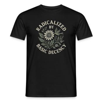 Radicalized By Basic Decency Floral Design - Men's T-Shirt - black - Front - AI Model Male 178 light (178cm)