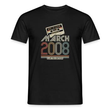 Best of March 2008 Kassette | Limited Edition - Männer T-Shirt - Schwarz - Vorne - AI Model Male 178 light (178cm)