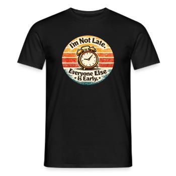 Punctuality Alarm Clock Retro - Men's T-Shirt - black - Front - AI Model Male 178 light (178cm)