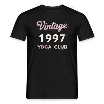 Vintage 1997 Yoga Club Retro Birth Year Vintage - Men's T-Shirt - black - Front - AI Model Male 178 light (178cm)